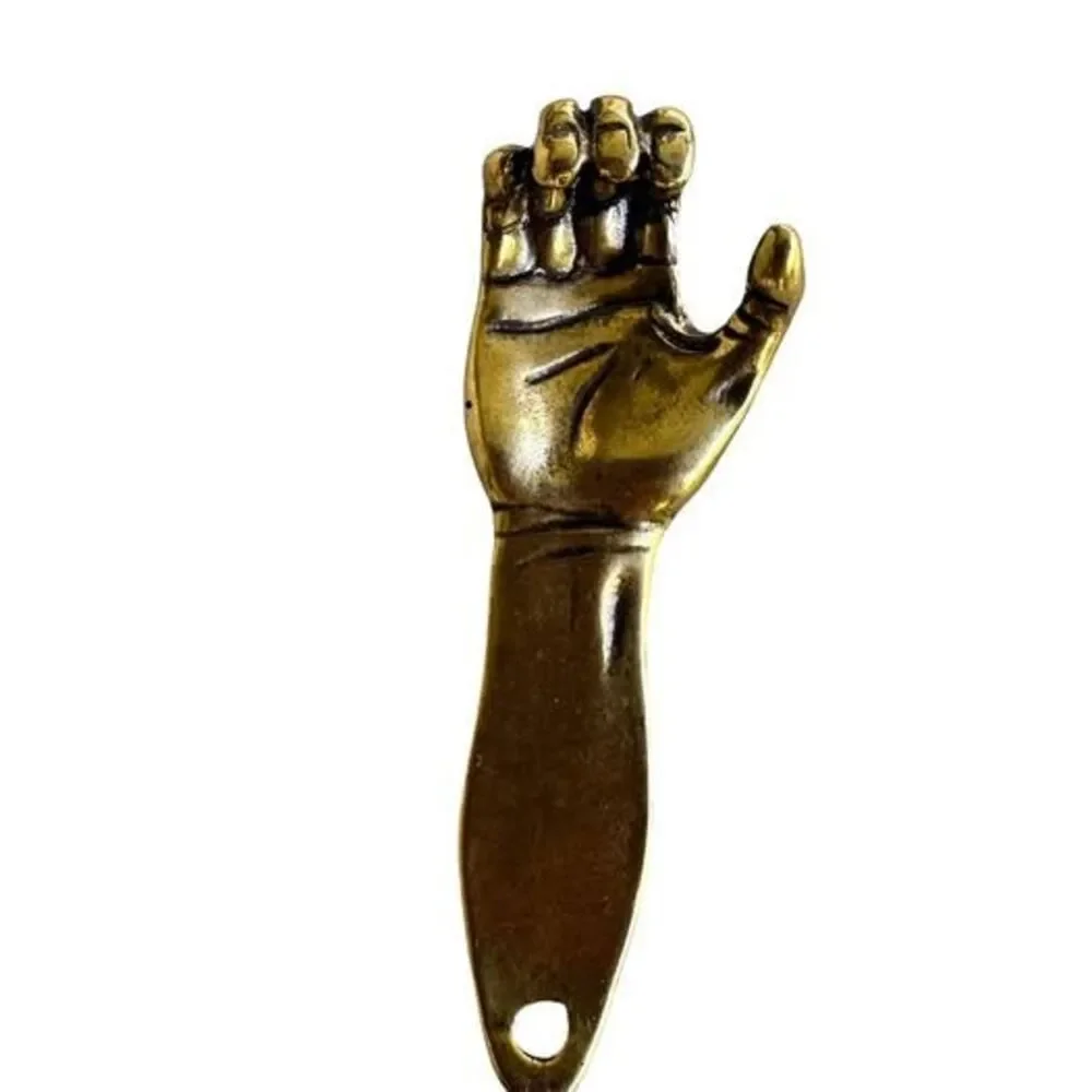 Solid brass arm/hand bottle opener key chain charm